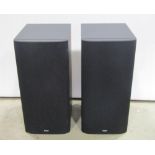 Two pairs of Bowers & Wilkins Stereo Speakers, both in a black colourway DM110 99070 and 99068 and