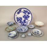 A quantity of 19th century and other oriental ceramics, including blue and white plates and