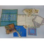 Set of embroidered place mats in cross stitch made in 1930 at Bownville School of Art, together with