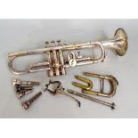 Ambassador class B silver plated trumpet