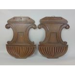 A pair of Regency mahogany carved baluster panels, with scrolled and fluted detail, 45cm high (2)