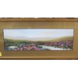 Early 20th century British School - Study of moorland landscape, gouache, signed indistinctly