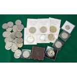 Mixed collection of QEII crowns, George VI 1951 crown, etc