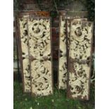 Seven good quality reclaimed cast iron decorative architectural panels of rectangular form with