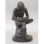 19th century bronze 'Spinario' figure of a boy with a thorn in his foot, after Herbert Le Sueur