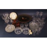 Mixed collection of various glasswares to include Madeira glasses, sherry glasses, cut glass