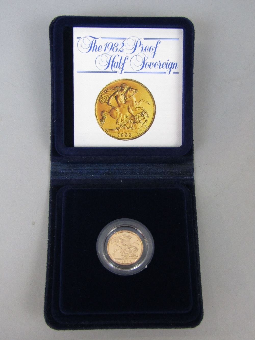 Cased proof half sovereign dated 1982