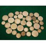 Collection of pre 1947 silver coinage, half crowns, florins, shillings and sixpences, generally in