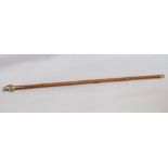Bamboo shafted sword stick, the cast metal knop in the form of Mr Punch
