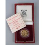 Cased proof sovereign - '500th Anniversary of the First Gold Sovereign 1489-1989', no.02776