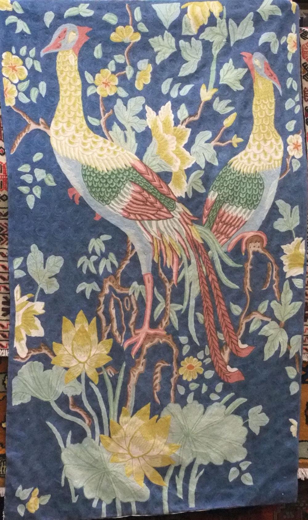 Kashmiri hand stitch pictorial wool 141 x 87cm