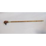 Novelty bamboo shafted walking cane, the knop in the form of a duck's head with hinged beak