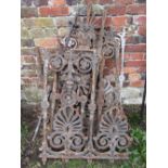 Ten sections/fragments of 19th century cast iron railing with decorative pierced anthemion and