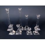 Four pairs of graduated Villeroy & Boch candlesticks, on square tapered stems, the largest 30cm high