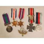 39-45 France Stars, 39-45 war medal, WWII German Iron Cross, 2nd class with 1939 bar, George VI