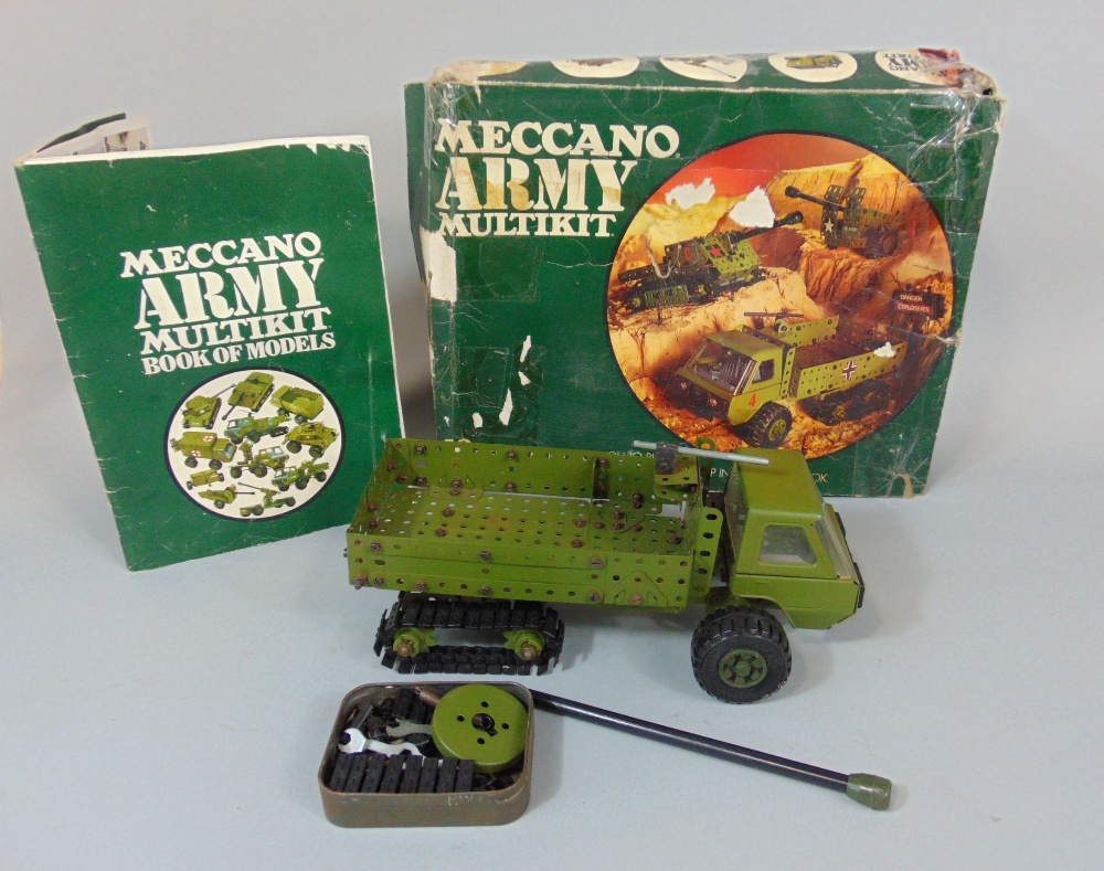 Boxed Meccano Army Multikit (assembled) and a Tolato Mozdony railway set, together with vintage - Image 2 of 3