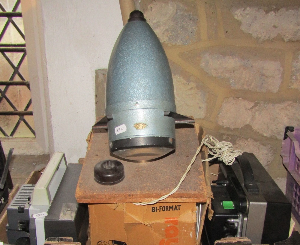 A vintage photographic enlarger, a Fujiscascope model M36, a Eumig multi gauge silent projector mark