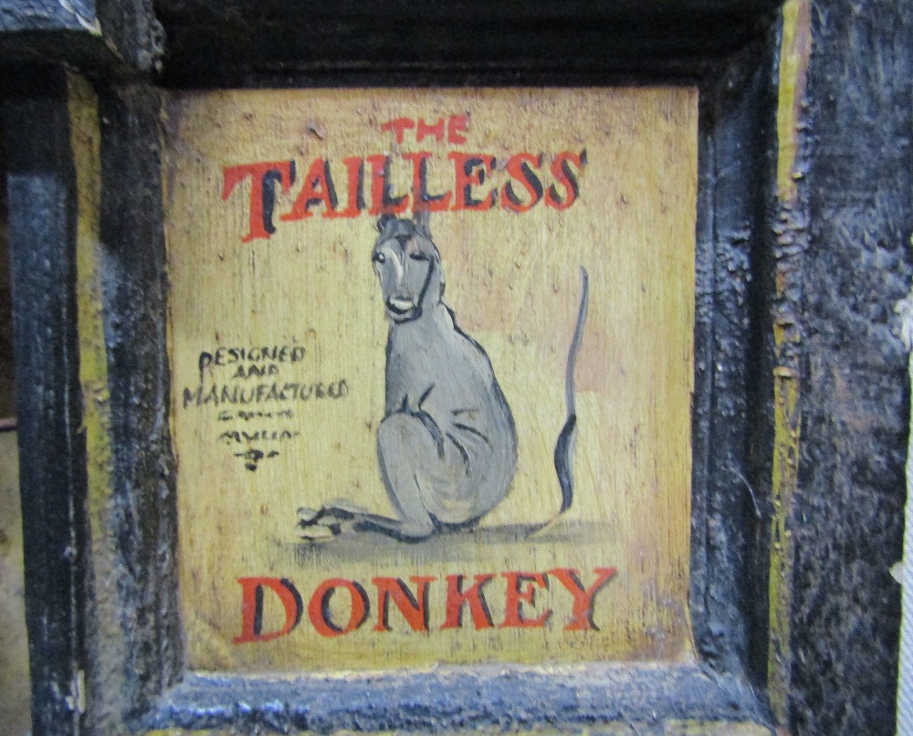 A painted vintage wooden wall mounted sign board of rectangular stepped arched form with toy shop - Image 3 of 3