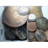 A large collection of antique polyphon discs ranging from 6" to 25"