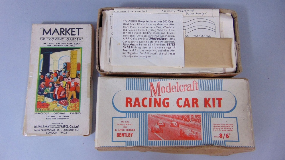 Box of vintage games including two Chad Valley GWR jigsaws, Bentley 'Model craft' racing car kit, - Image 2 of 3