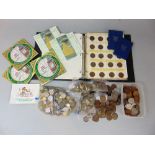 A mixed collection of coinage (some pre-1947) English and worldwide, two sets 1996 and three sets of