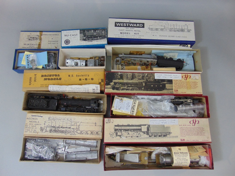 Box of vintage railway model kits, most partly constructed, including kits by McGowan models, - Image 2 of 2