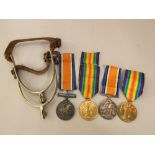 14-18 and Victory medals 2850 Drv F Forrest RA 14-18 and Victory medal 52108 Pte E A Martin MGG