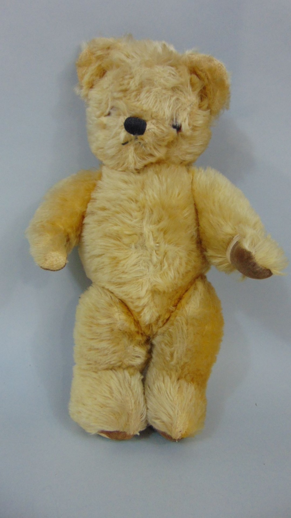 Four vintage teddy bears, all with stitched noses and articulating limbs (one labelled Chad - Image 3 of 4