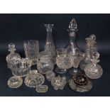 Box of various glassware to include mainly lidded decanters and others