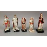 A group of five early 19th century Staffordshire figures of classical female characters, all