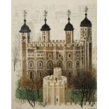 David Gentleman (Born 1930) - 'Tower of London', signed, CCA Galleries label verso, lithograph, 69/