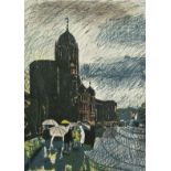 Edwin La Dell (1914-1970) - 'Christchurch, Oxford', signed, lithograph, 26/50, 62 x 44cm approx,