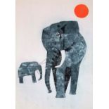 Julian Trevelyan (1910-1988) - 'Elephants', signed, etching with aquatint, 5/125, 48 x 35cm,