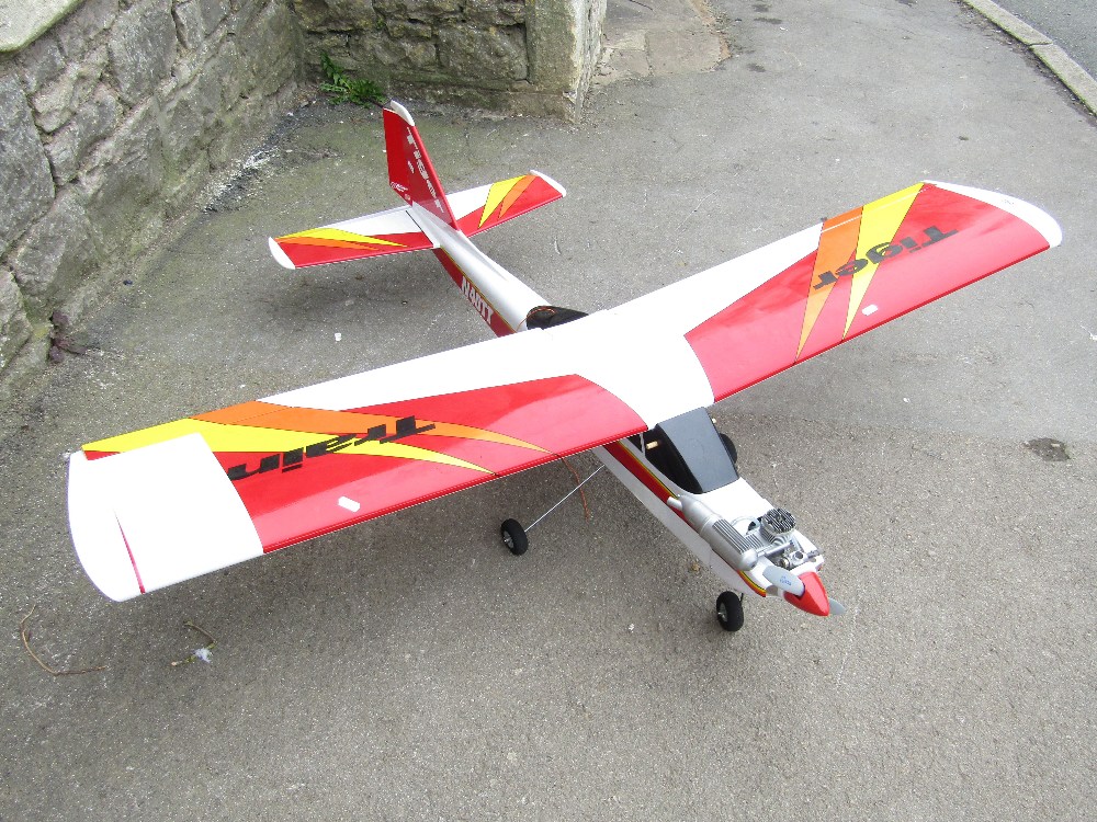 A boxed Tiger Trainer 40 'Almost Ready Top Fly' RC Aircraft Kit, in assembled condition, the wing - Image 3 of 5