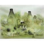 David Gentleman (Born 1930) - 'Kilns at Coalport', signed, lithograph, 51/240, 40 x 52cm approx,