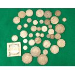 Collection of pre 1947 mixed silver currency crowns, half crowns, shillings, etc, 335 grams