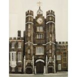 David Gentleman (Born 1930) - 'St James's Palace', signed, CCA Galleries label verso, lithograph,