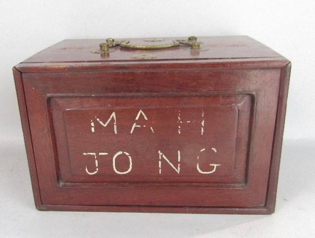 A Mahjong set, the mahogany cabinet enclosing five drawers containing the playing parts - Image 2 of 2