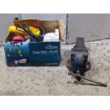 A Newpower 1000 watt electric hoist, with safety cut out - suitable for home workshop, together with