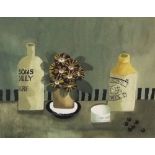Mary Fedden (1915-2012) - 'Auriculas', signed and dated 1995, hand written label verso,
