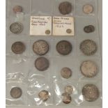 A varied selection of English coinage mainly silver George II crown 1739, shilling 1758-1787