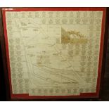 A 1930 printed textile panel showing winners of the Grand National since the commencement in 1837,