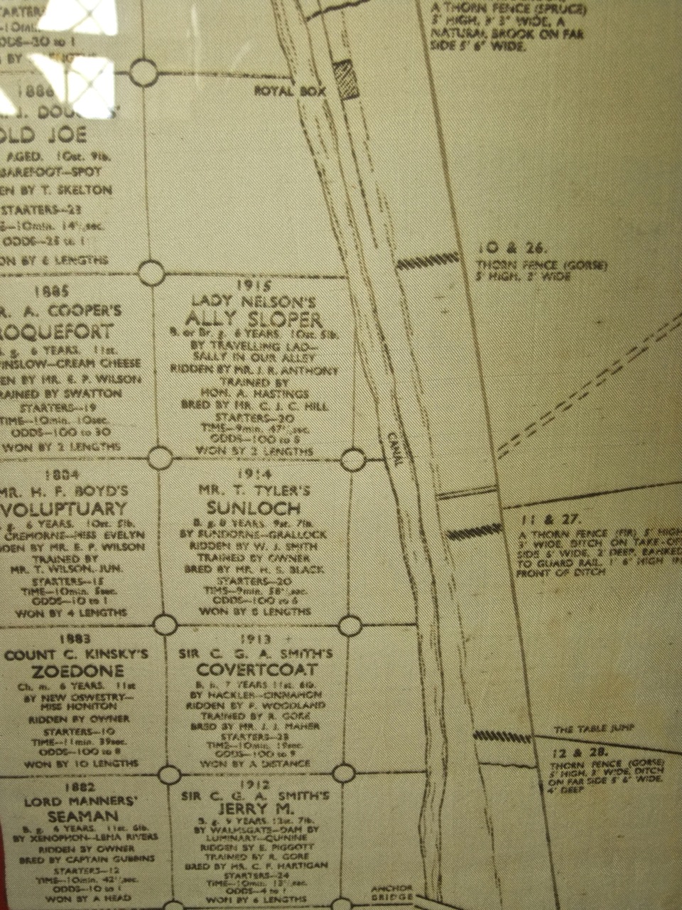 A 1930 printed textile panel showing winners of the Grand National since the commencement in 1837, - Image 5 of 5