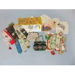 Vintage collection of textiles and ephemera including ten embroidered bookmarks mostly by T Stevens,