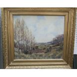 Gerald S Lake (20th century British school) - Landscape with trees, oil on canvas, signed, 40 x