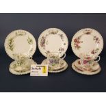 A collection of Royal Albert Flowers of the Month series tea wares, mostly trios, but also including