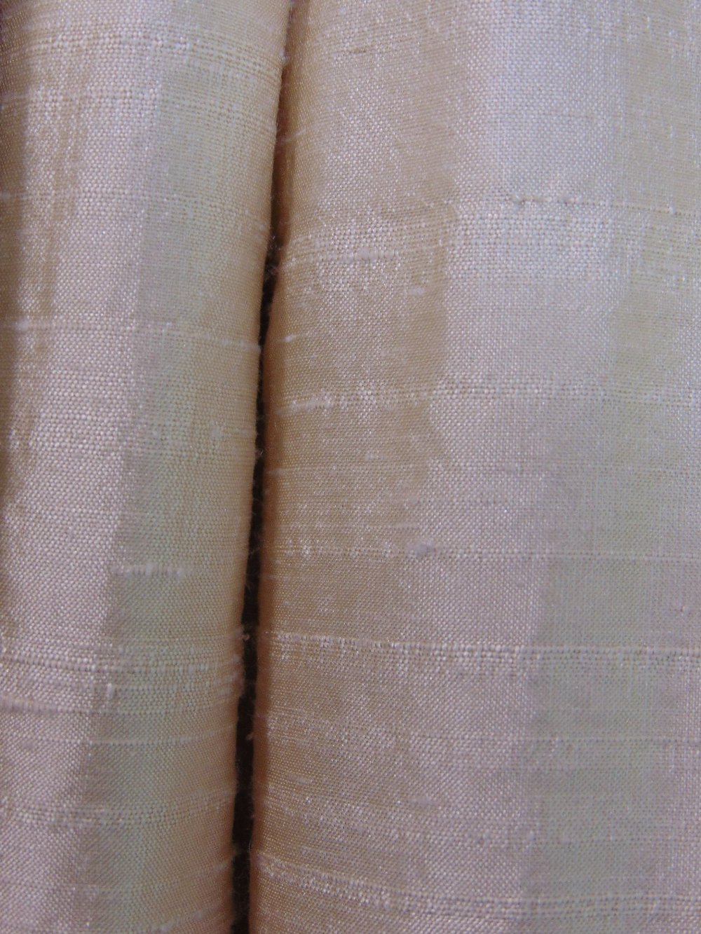 One pair of full length curtains in ivory dupion silk, lined and interlined with triple pleat - Image 4 of 4
