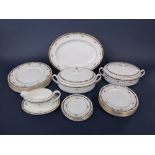 A collection of Coalport Sherbourne pattern dinnerwares comprising a pair of tureen and covers, oval