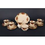 A collection of Royal Albert Old Country Roses pattern tea wares comprising milk jug, sugar bowl,