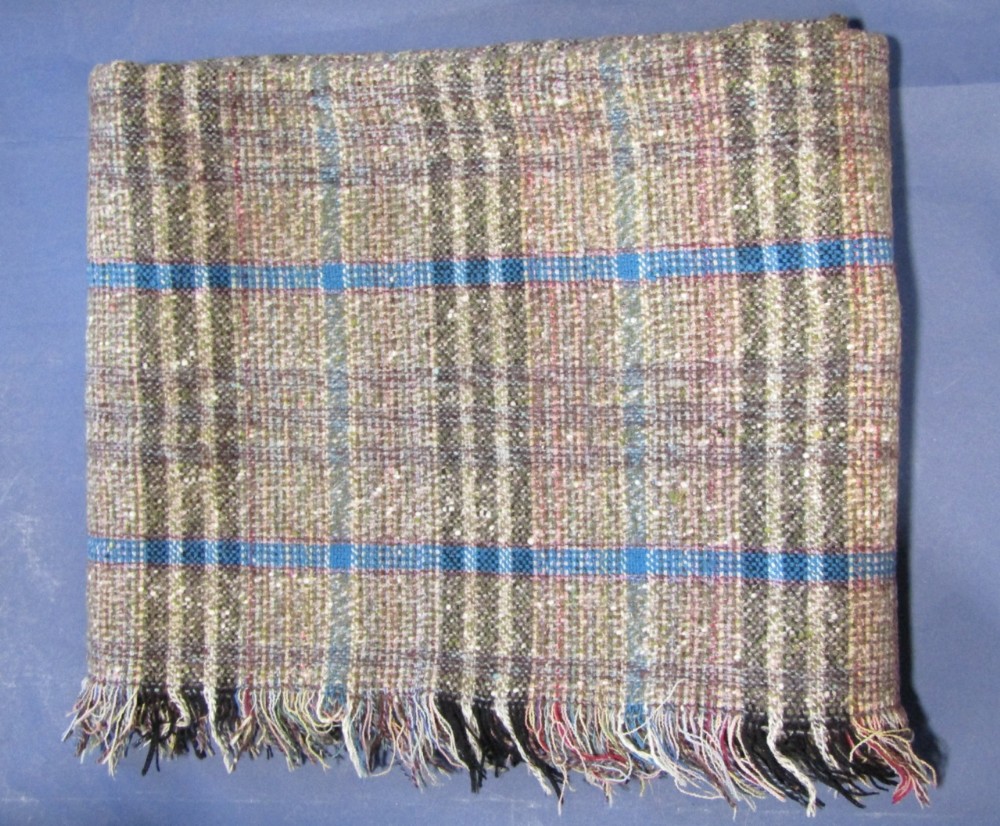 Three woollen blanket, small black and white Welsh blanket 1140 x 110cm, together with a Scottish - Image 2 of 5